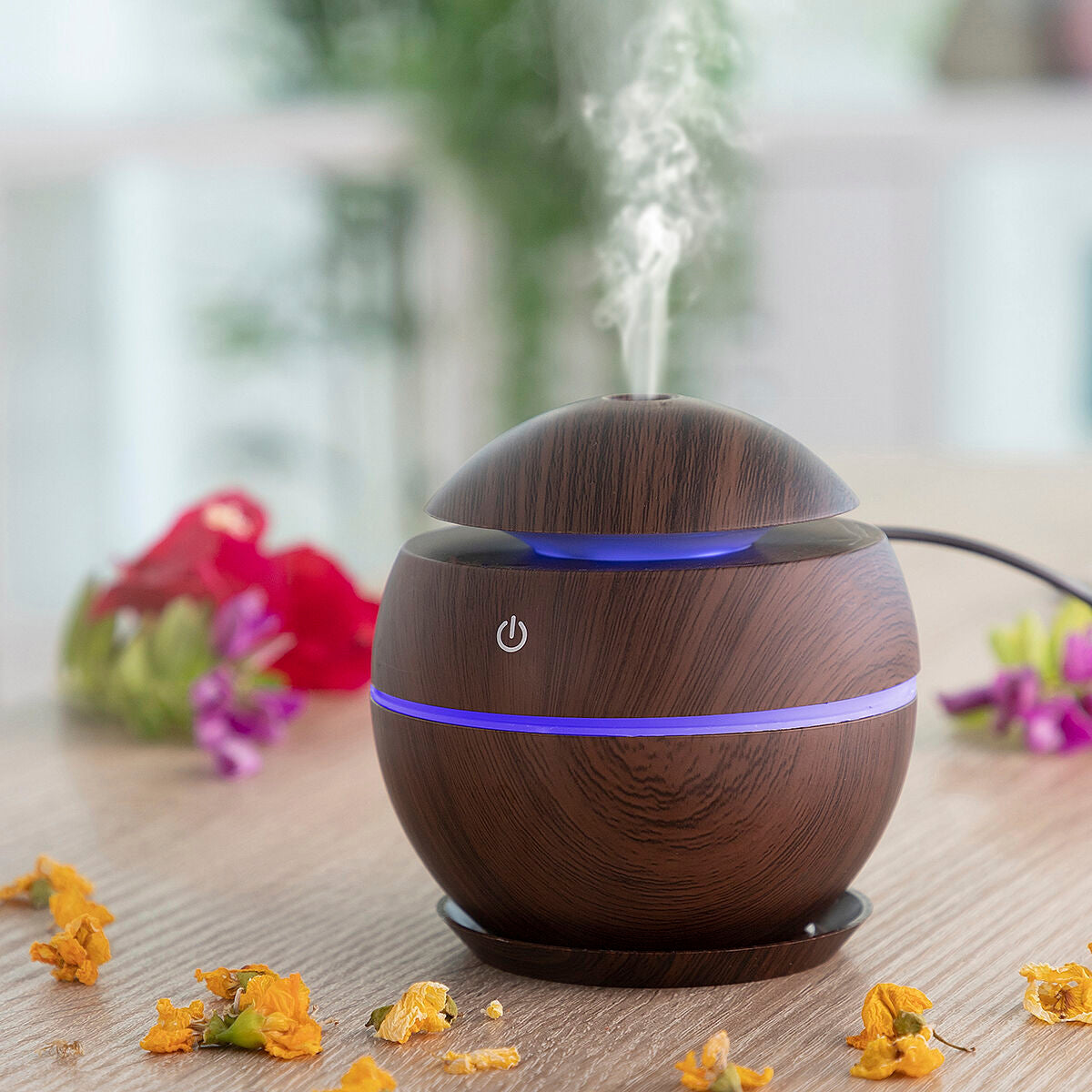 Minihumidificador difusor de aroma nogal oscuro