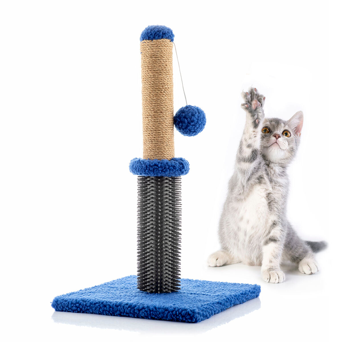 Poste rascador y de masaje para gatos con pelota